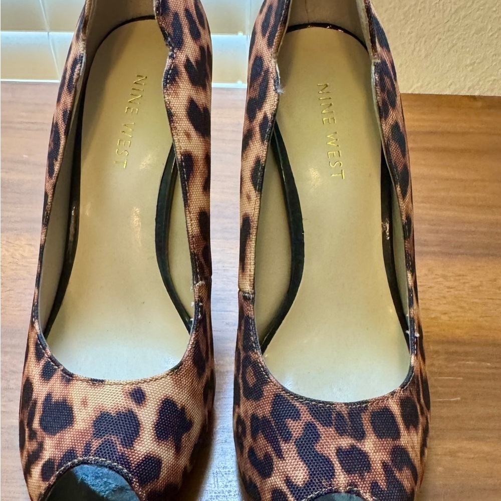 Nine West Brown and Black Peep Toe Stiletto Heels - Picture 2 of 10
